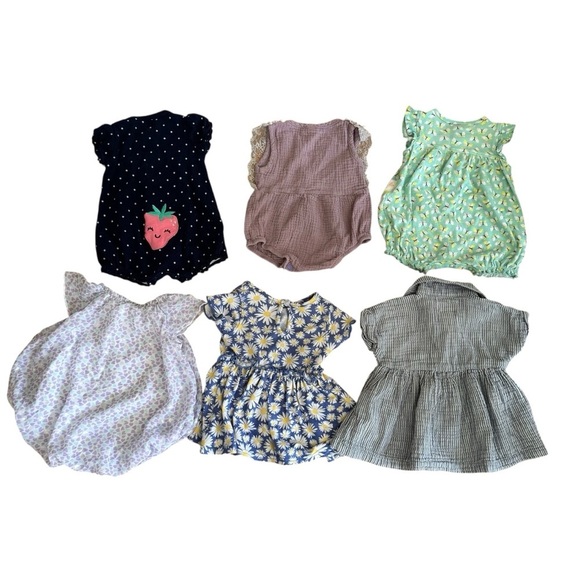 Bundle Baby Girl Size 3M Set 6PC Lot Bubble Romper Dresses Floral - Picture 3 of 11